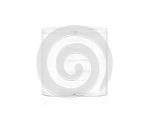Blank white napkin roll packaging mockup, isolated, clipping path
