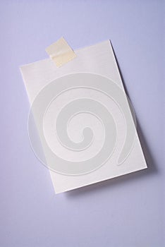 Blank white note and tape