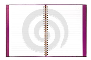Blank white notebook paper isolate on white background
