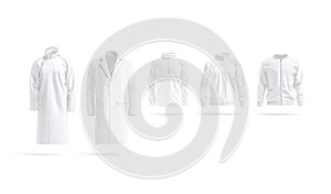 Blank white outwear clothing mockup, front view photo