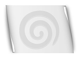 Blank white paper background with page curl isolated on transparent png