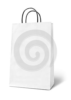 Blank white paper bag