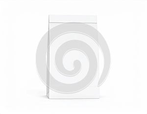 Blank White Paper Bag Mockup on White Background