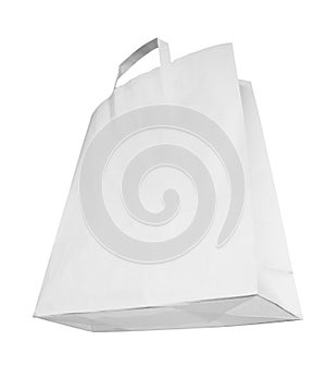 Blank white paper bag, special perspective,