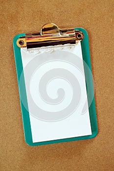 Blank White Paper Notepad on a Clipboard