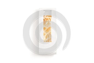Blank white paper pack with window for bread mockup, isolated