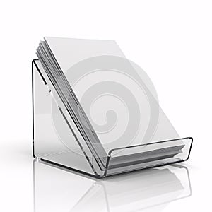 Blank White Paper Stack in Clear Acrylic Holder