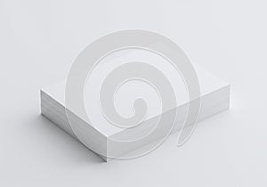 Blank White Paper Stack Mockup