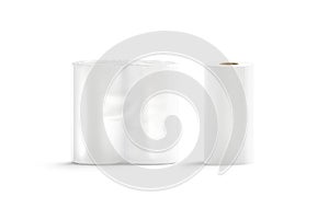 Blank white paper towel transparent pack mock up stand, isolated