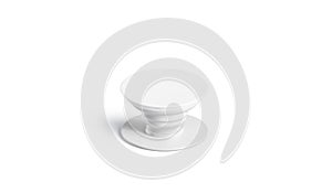 Blank white phone pop socket mock up, isolated