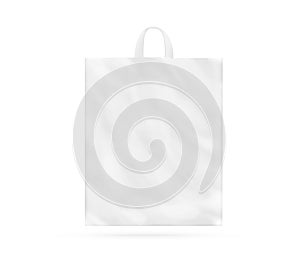 Blank white plastic bag with handle mock up isolated