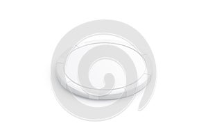 Blank white plastic round chip mockup, side view