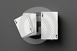 blank white playing card deck stack mockup isolated 3d rendering empty face shirt game cards mock front view hazard risk blackjack