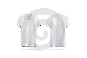 Blank white polo shirt mock up isolated, front and back