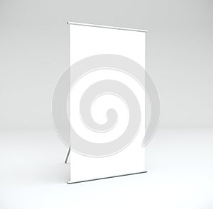 Blank white poster in room