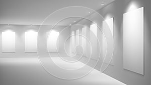 Art gallery empty exhibition hall vector interior