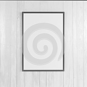 Blank white posters on the wall in empty subway with wooden bench on the floor, mock up 3D Render