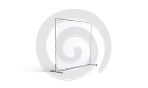 Blank white press wall mock up, isolated, side view