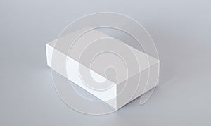Blank White Product Package Box Mock-up. Container, Packaging Template on light background