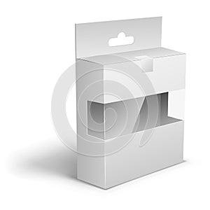 Blank white product packaging box