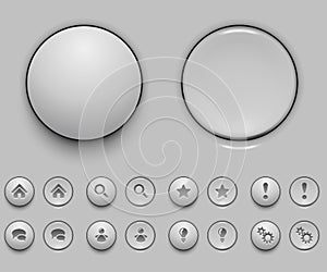 Blank white push button template