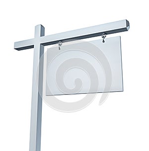 Blank White Real Estate Sign