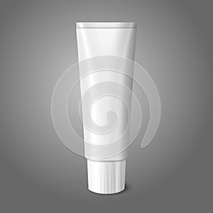 Blank white realistic tube for toothpaste, lotion