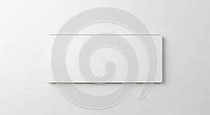Blank White Rectangular Box or Card Mockup on White Background