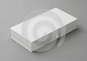 Blank white rectangular box on a gray background