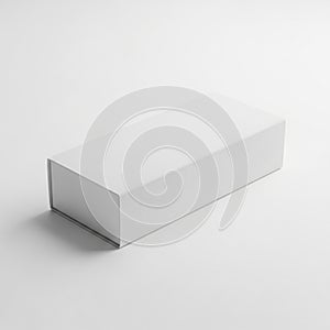 Blank White Rectangular Box on a Light Gray Background with Subtle Shadow packaging empty