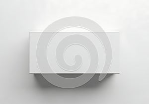Blank white rectangular box mockup with soft shadow