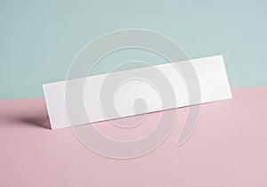 Blank White Rectangular Box on Pastel Background