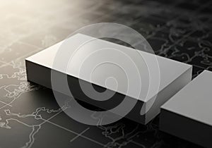 Blank white rectangular boxes on a textured surface