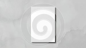 Blank white rectangular card on grayscale background for mockup design