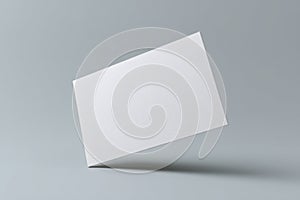Blank white rectangular card mockup on gray background
