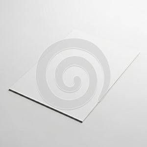Blank White Rectangular Card or Paper on a Light Gray Surface rectangle
