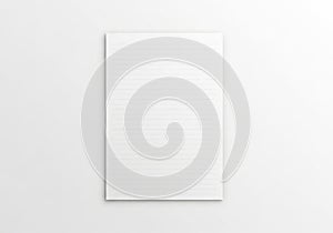 A blank white rectangular object casting a subtle shadow isolated on white background