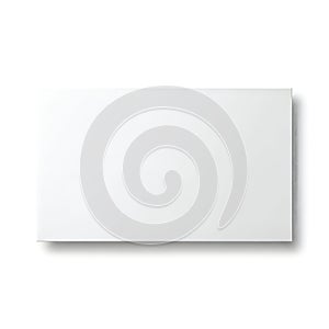 A blank white rectangular object is displayed on a plain white background