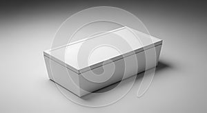 Blank White Rectangular Product Packaging Box Mockup