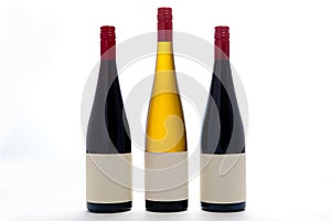 Blank White And Red Wine Bottles