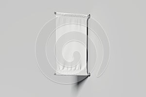 Blank white roll up on white background, 3d rendering.