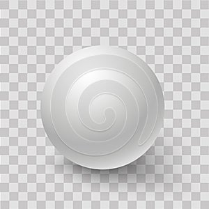 Blank of white round sphere or 3d ball. Vector