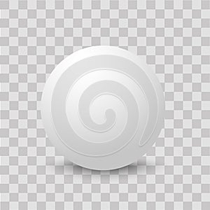 Blank of white round sphere or 3d ball. Vector