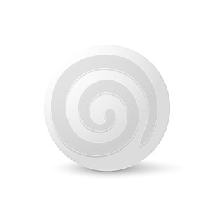 Blank of white round sphere or 3d ball. Vector