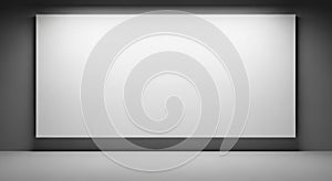 Blank White Screen Mockup on Dark Grey Wall