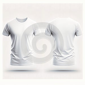 Blank white shirt mockup template front and back, generative AI