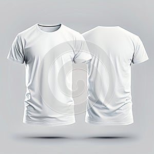 Blank white shirt mockup template front and back, generative AI