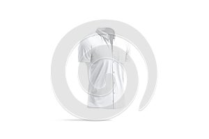 Blank white short sleeve button down shirt mockup, side view