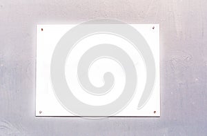 Blank white sign board