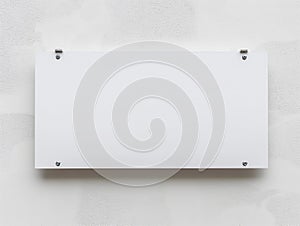 Blank White Signboard on Wall